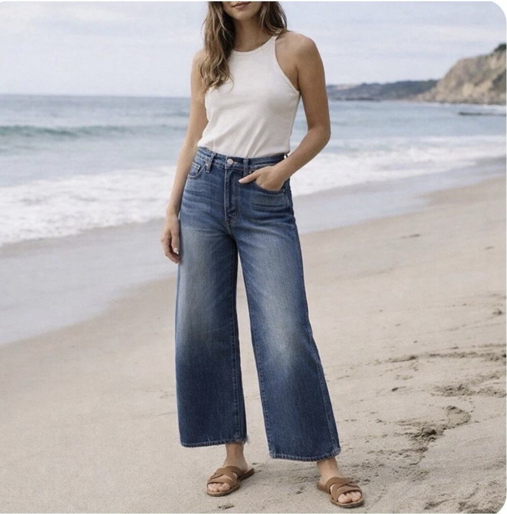 NWT Outerknown Sz 28 SEA Brooke Beachwood Wide Leg Organic Cotton Jeans